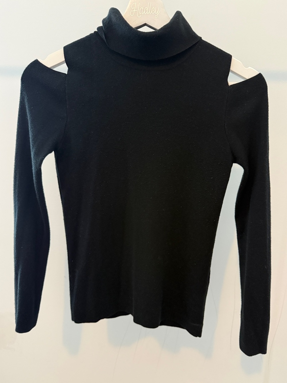 Forever 21 Black Cold-Shoulder Turtleneck Sweater
